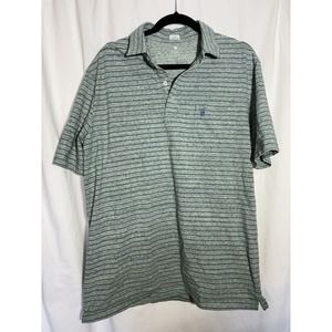 Johnnie-O Hangin Out Men's Green Striped SS Golf Polo Shirt XL GUC‎ O8